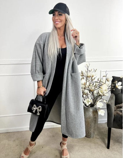 Annah - oversized jas met transparante naden en zakken
