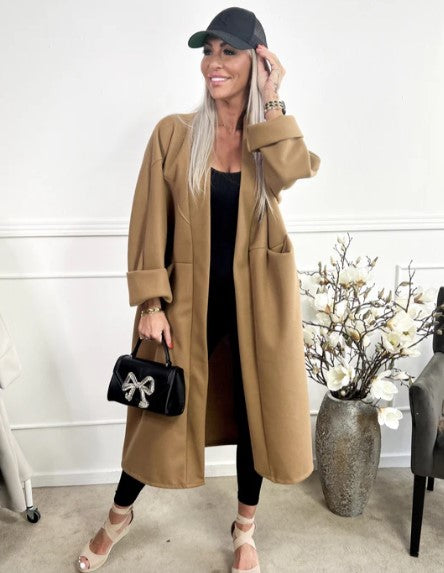Annah - oversized jas met transparante naden en zakken