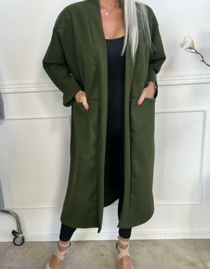 Annah - oversized jas met transparante naden en zakken