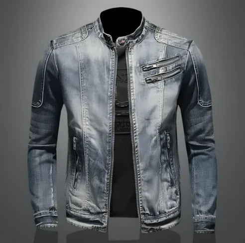Benjamin - denim herenjack met rits
