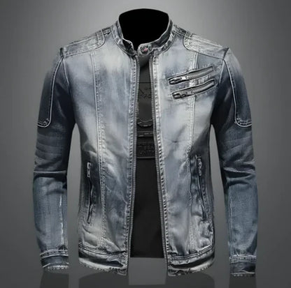 Benjamin - denim herenjack met rits