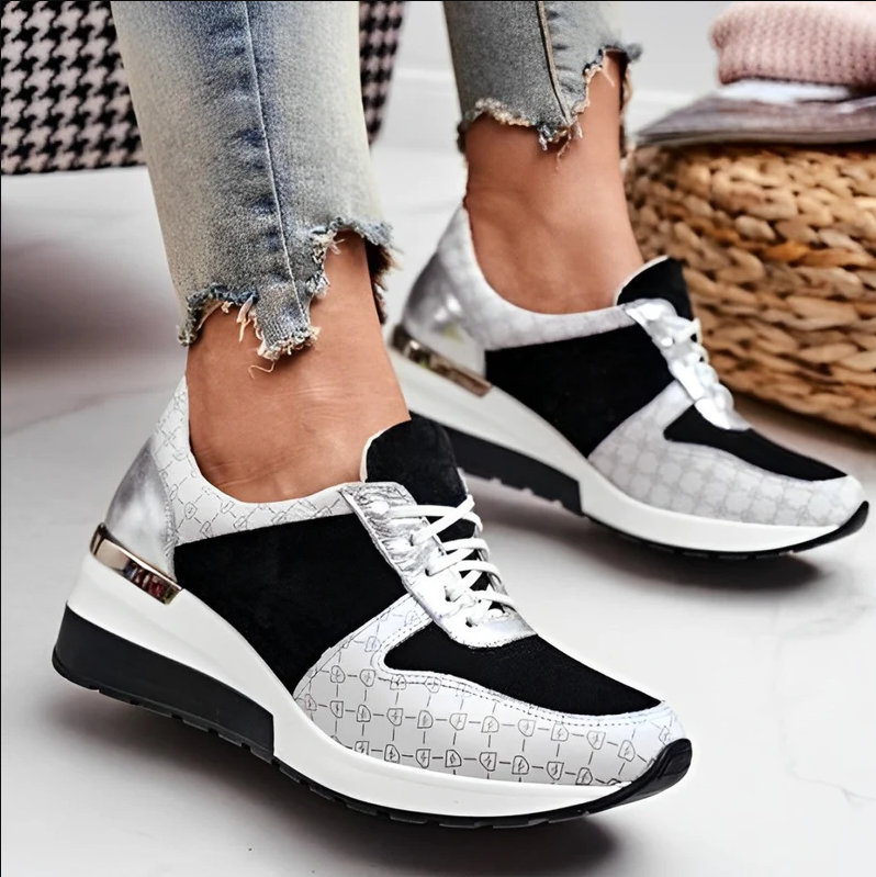Amelia - wedge sneakers met vetersluiting sportief