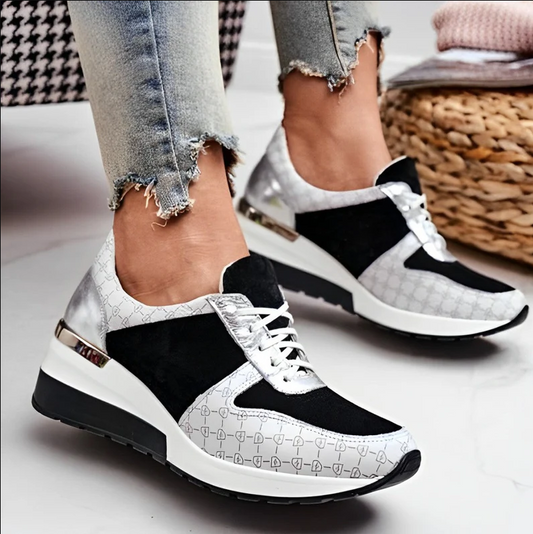 Amelia - wedge sneakers met vetersluiting sportief