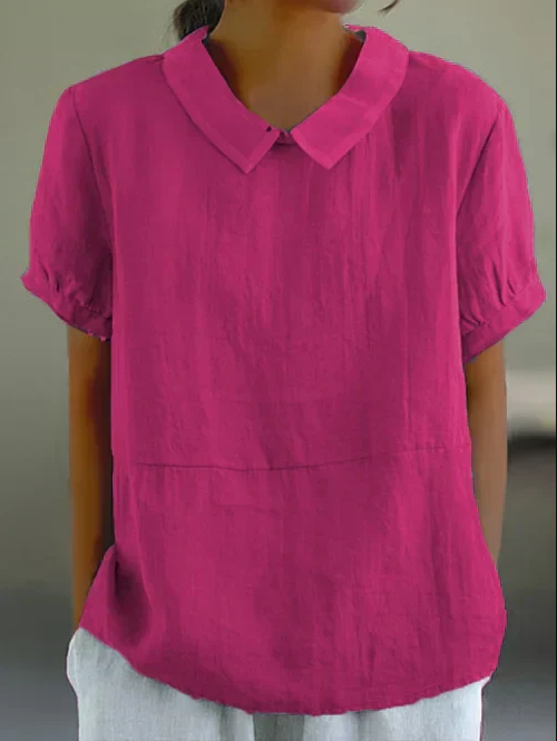Adele - zomerblouse voor dames, katoen, korte mouwen