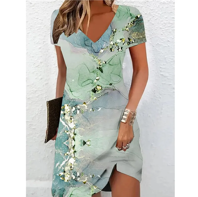 Bianca - beige glitter cocktailjurk