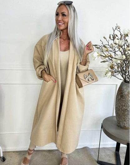 Annah - oversized jas met transparante naden en zakken