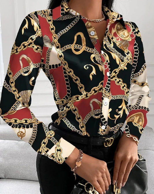 Retro-geïnspireerde blouse met tijdloze elegantie voor dames