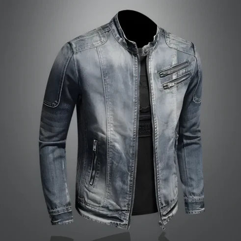 Benjamin - denim herenjack met rits