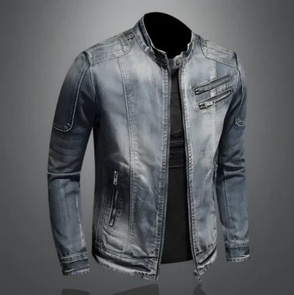Benjamin - denim herenjack met rits