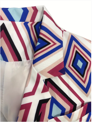 Teena blazer met geometrisch patroon