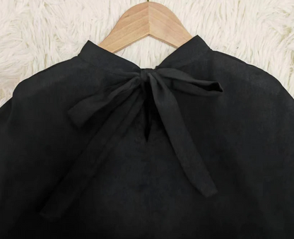 SpringStyle - zwarte effen kleur top met korte mouwen