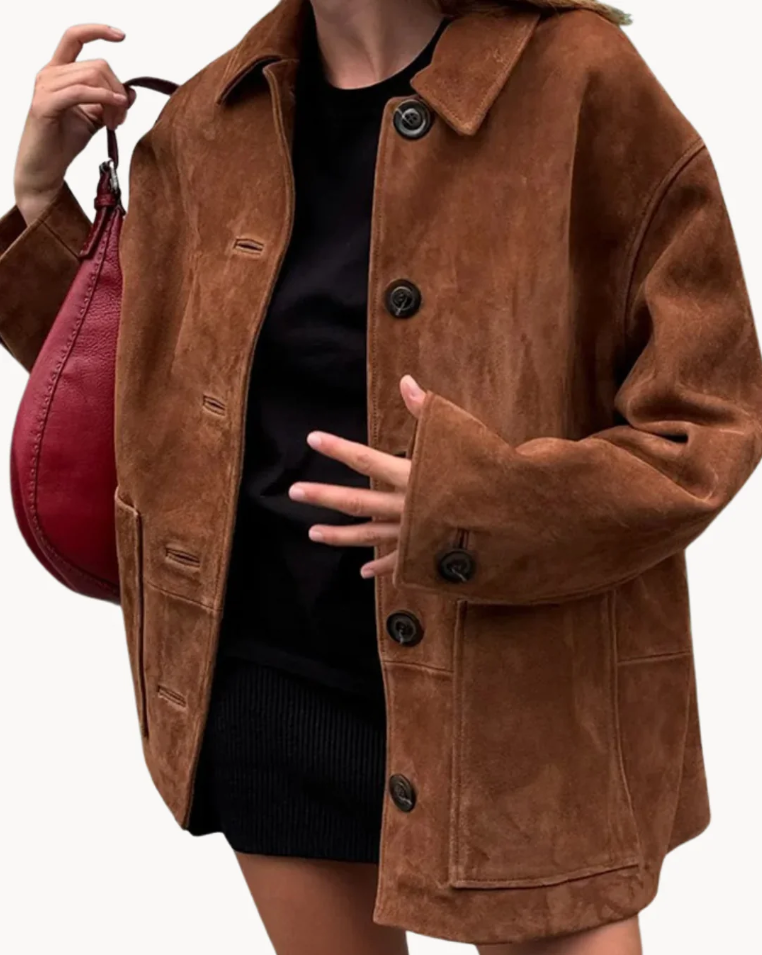 Lelie | luxe camel suède damesblazer