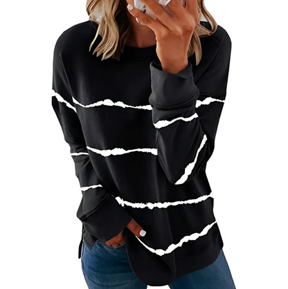 Daphne | levendige tie-dye top met lange mouwen