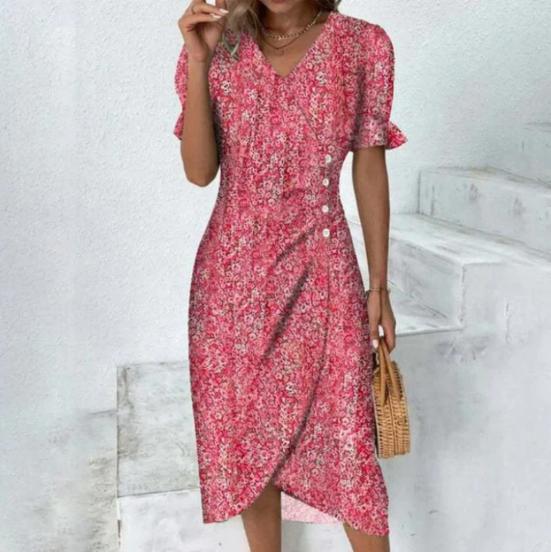 Amalia | chique midi-wikkeljurk voor dames. pure elegantie