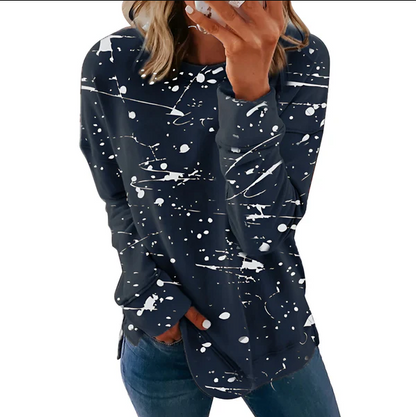 Daphne | levendige tie-dye top met lange mouwen
