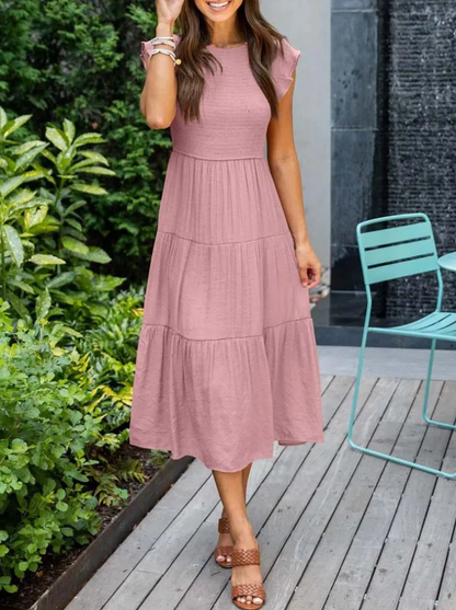 Elegante zomerjurk - ruches, zakken