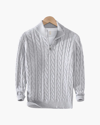 Casual gebreide herentrui met halve rits