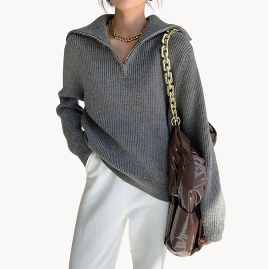 Whitney | warme coltrui voor dames met ritssluiting