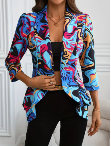 Susannah levendige blazer met abstracte print