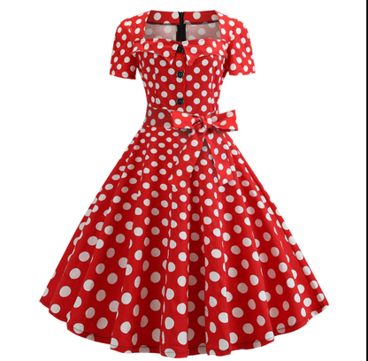 RETRO CHIC  - Schönes Vintage Polka Kleid für den Frühling/Sommer