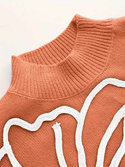 Kelsey - gebreide trui met bloemenborduurwerk