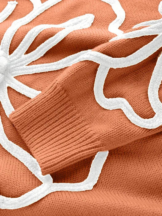 Kelsey - gebreide trui met bloemenborduurwerk