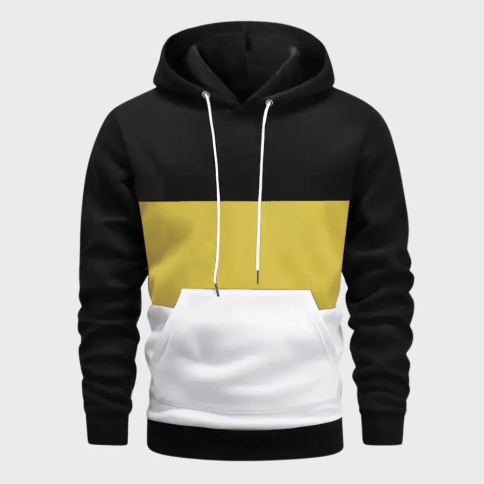Herenhoodie met kleurblokken
