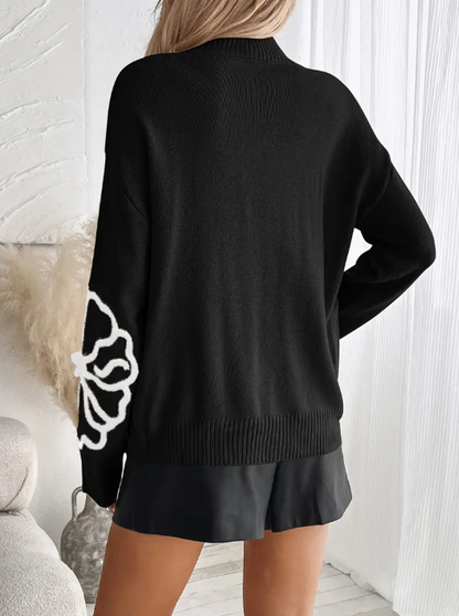 Kelsey - gebreide trui met bloemenborduurwerk