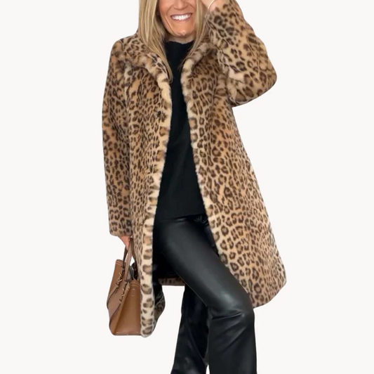 Pilaar | klassieke dames winterjas met luipaardprint
