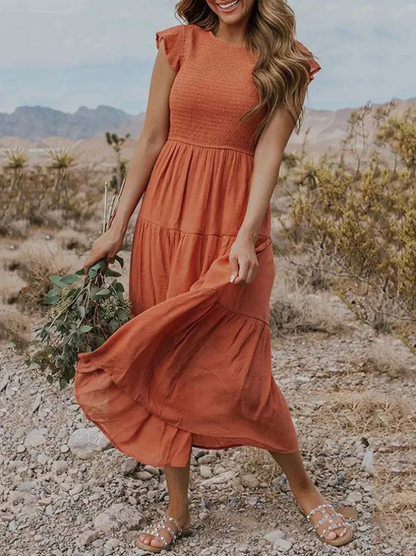 Elegante zomerjurk - ruches, zakken