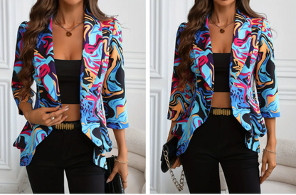 Susannah levendige blazer met abstracte print