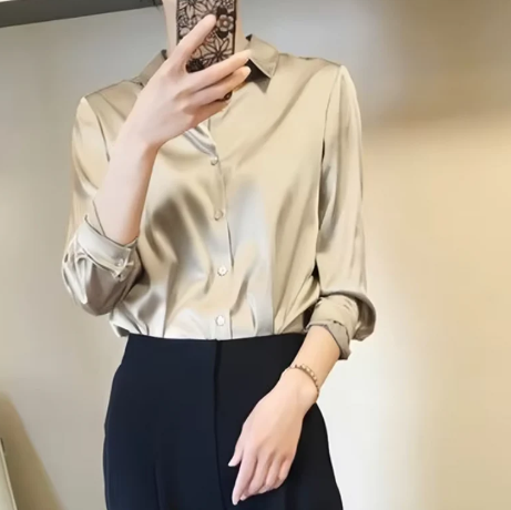 Paige - elegante satijnen blouse