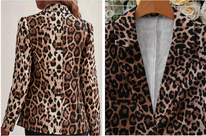 Scarlett elegante blazer met luipaardprint