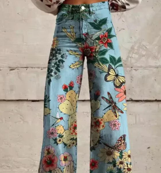 Anzhela - wijde broek met kleurrijke print
