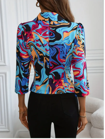 Susannah levendige blazer met abstracte print