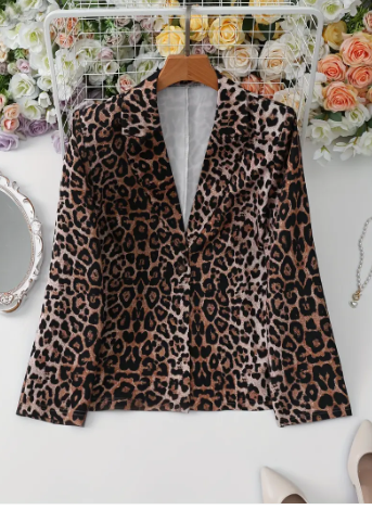 Scarlett elegante blazer met luipaardprint