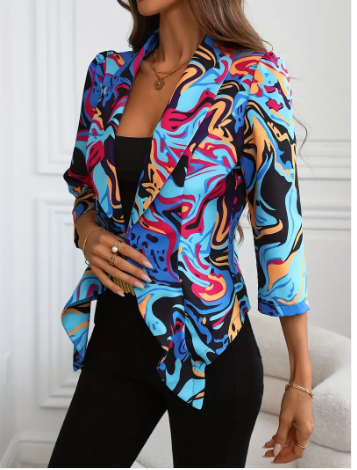 Susannah levendige blazer met abstracte print