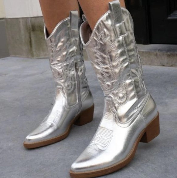 Gracie - elegante metallic cowboylaarzen