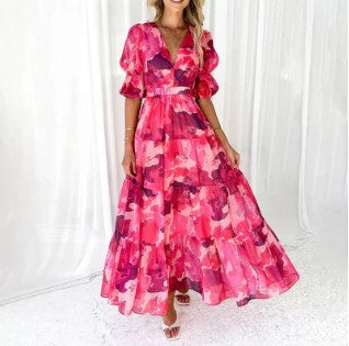 Avery - maxi-jurk van suikerspin