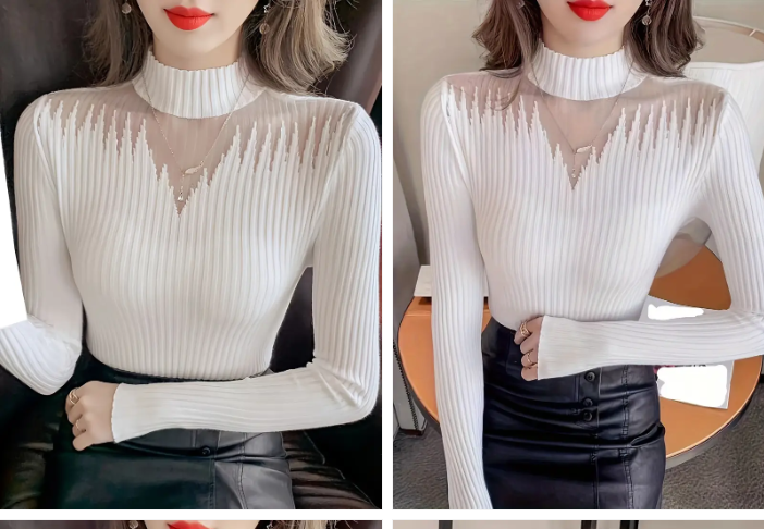 Klea - elegante ribgebreide top