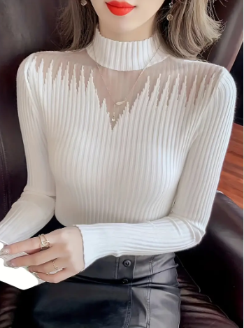 Klea - elegante ribgebreide top