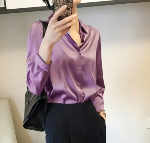 Paige - elegante satijnen blouse
