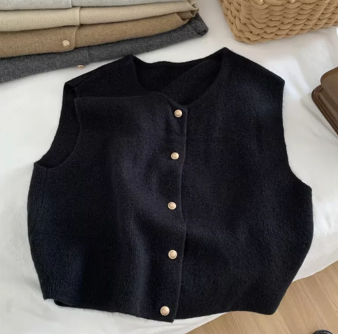 Annabeth gebreid mouwloos vest