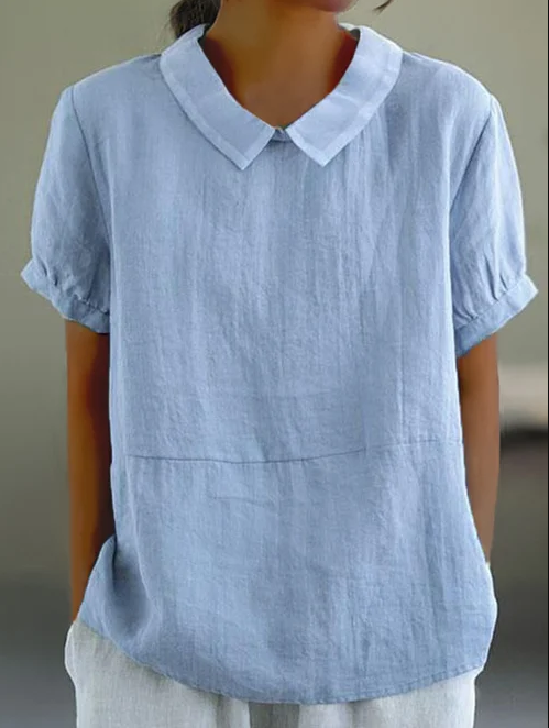 Adele - zomerblouse voor dames, katoen, korte mouwen