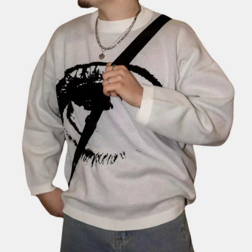 Nayeli - trendy trui met ogenprint voor heren