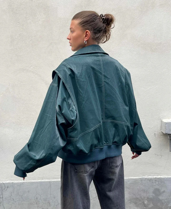 Agnete | oversized bomberjack met rits voor de herfst