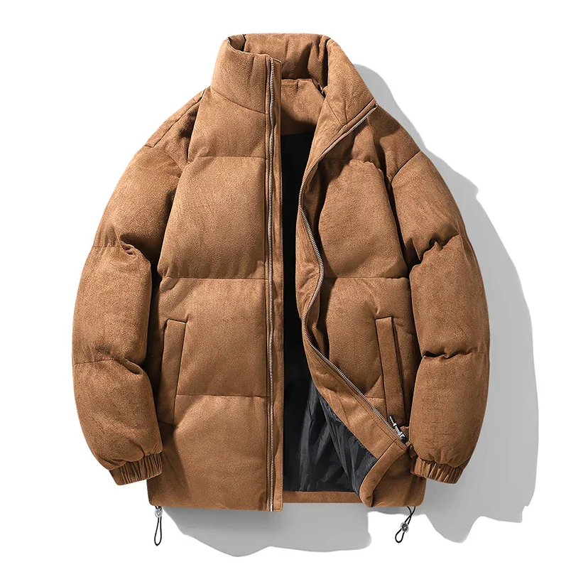 Hoge kwaliteit suède herenparka met kraag