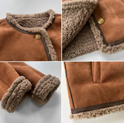 Suède damesjack met een elegante pasvorm