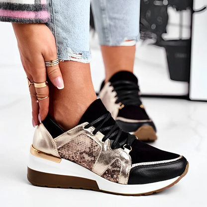 Amelia - wedge sneakers met vetersluiting sportief