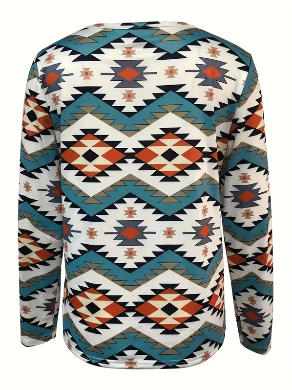 Hannelore | stijlvol shirt met lange mouwen en geometrische print